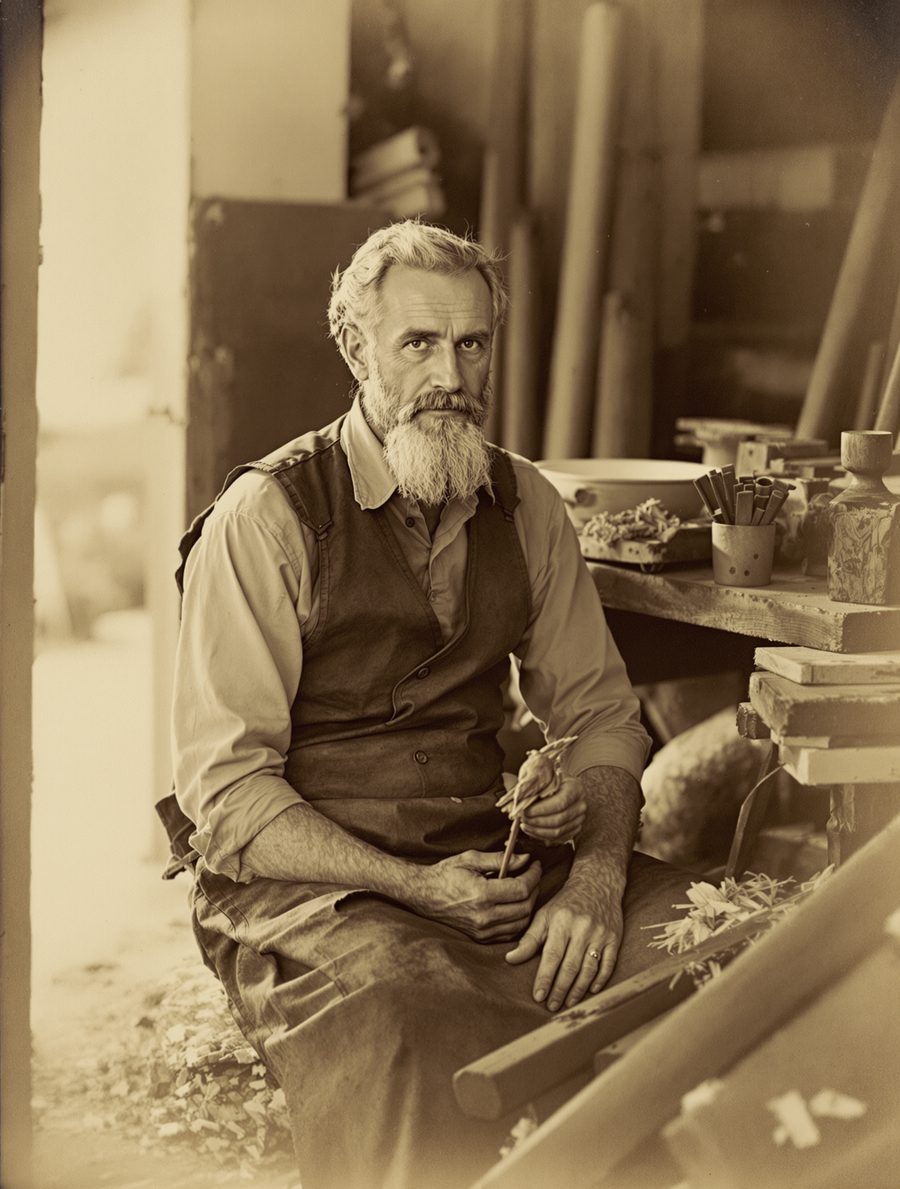 Portrait of George Henry Pellow, as imagined for the case